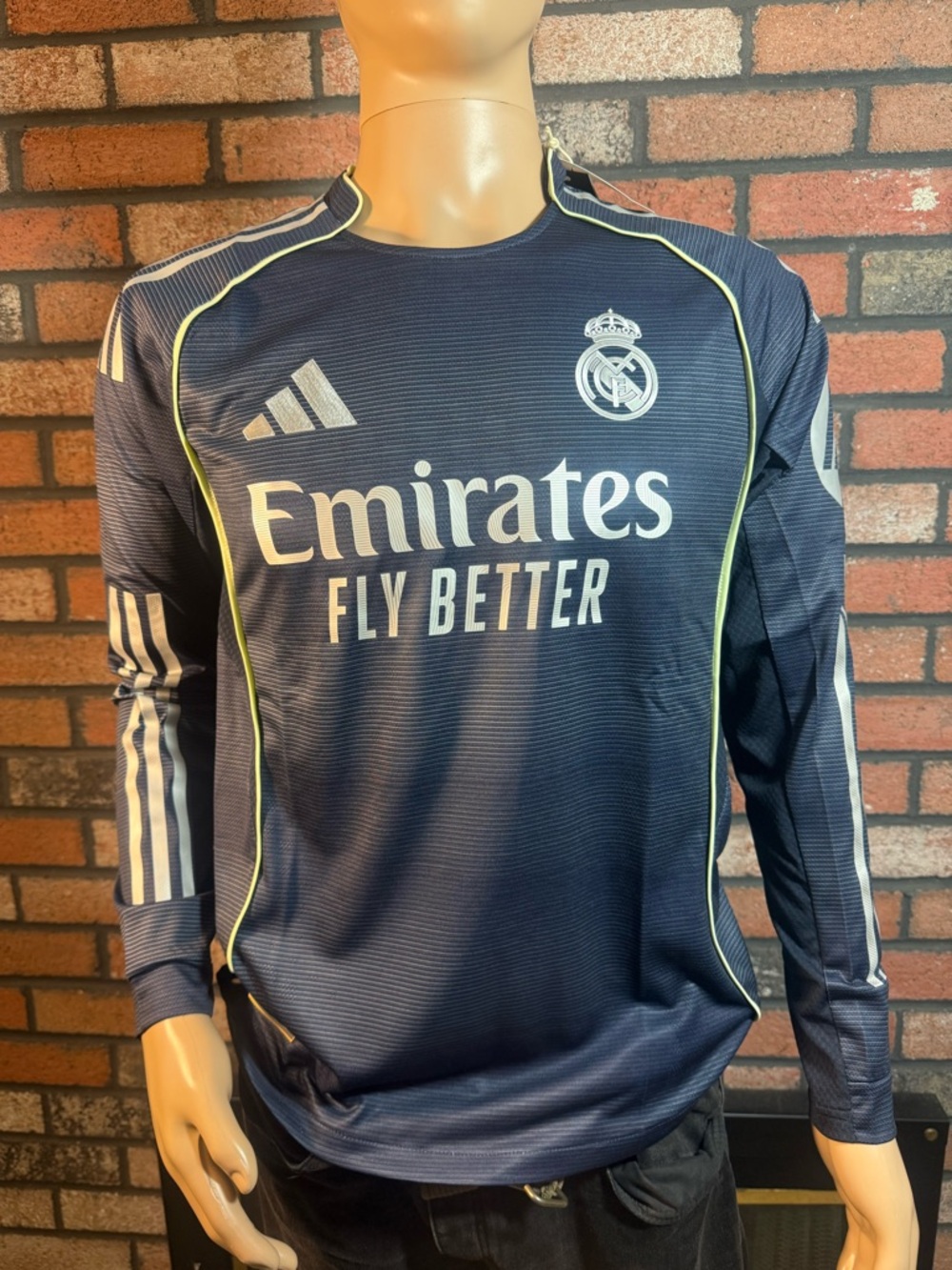 Adidas Real Madrid Authentic Away Long Sleeve Jersey 25/26 Sz. M